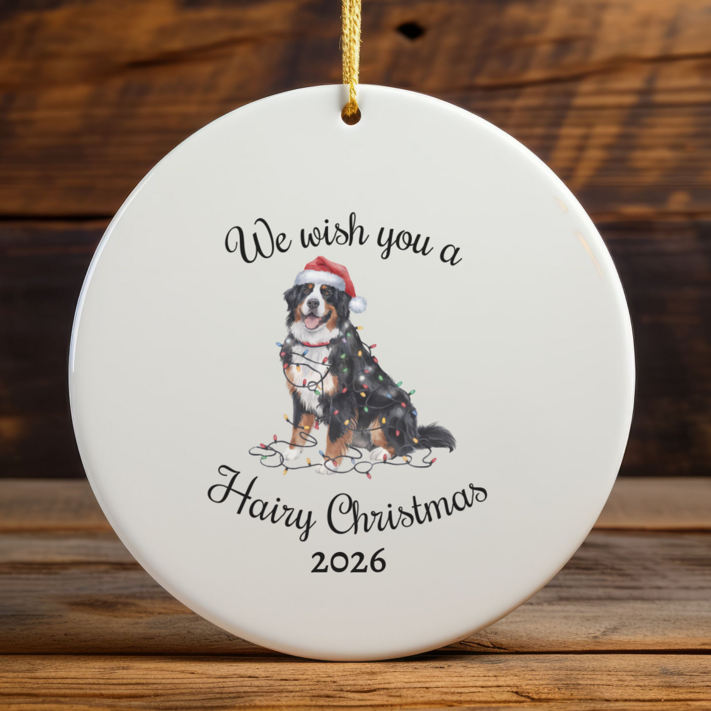Christmas Bernese Mountain Dog Ornament, Christmas Lights Dog Keepsake, Christmas Dog, Bernese Mountain Dog Mom, Gift For Dog Lover