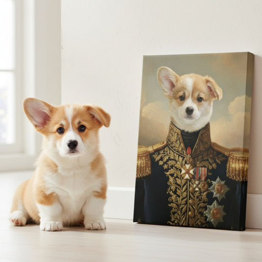 Custom Royal Dog Portrait, Personalized Renaissance Pet Painting-The General