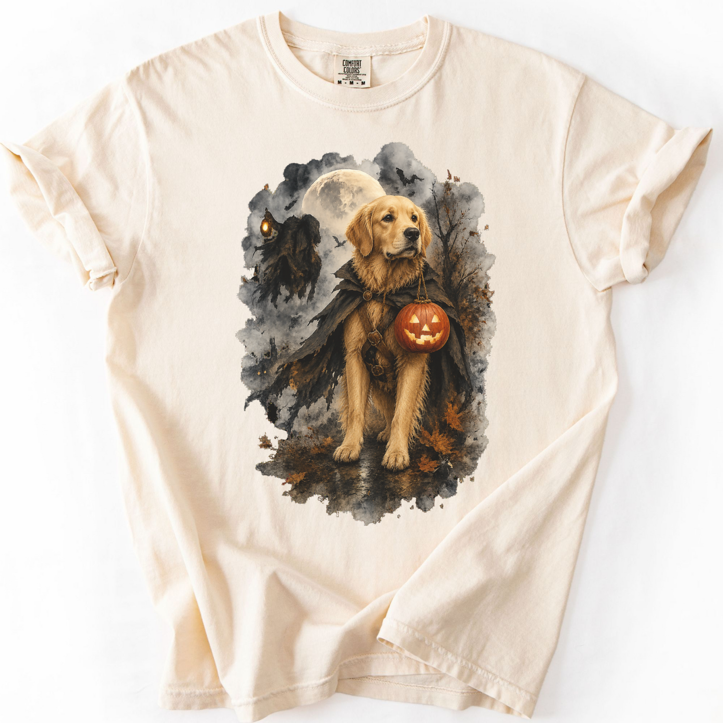Golden Retriever Headless Horseman Inspired Halloween Comfort Colors Shirt