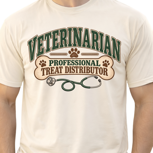 Funny Veterinarian Shirt, Vet Gift, Professional Treat Distributor Tee, Veterinary Doctor Gift