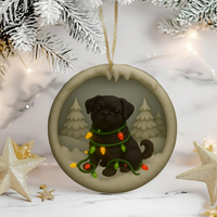 Load image into Gallery viewer, Personalized Black Pug Christmas 3D Clay-Style Dog Keepsake