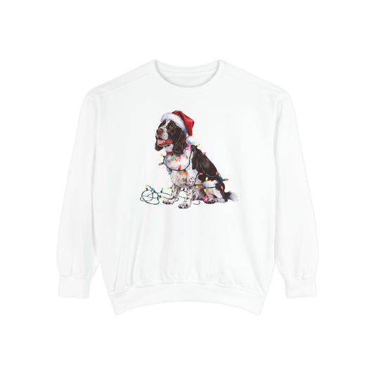 Christmas Springer Spaniel Sweatshirt, Christmas Lights Dog, Christmas Dog, Springer Spaniel Mom, Gift for Dog Lover, Springer Spaniel