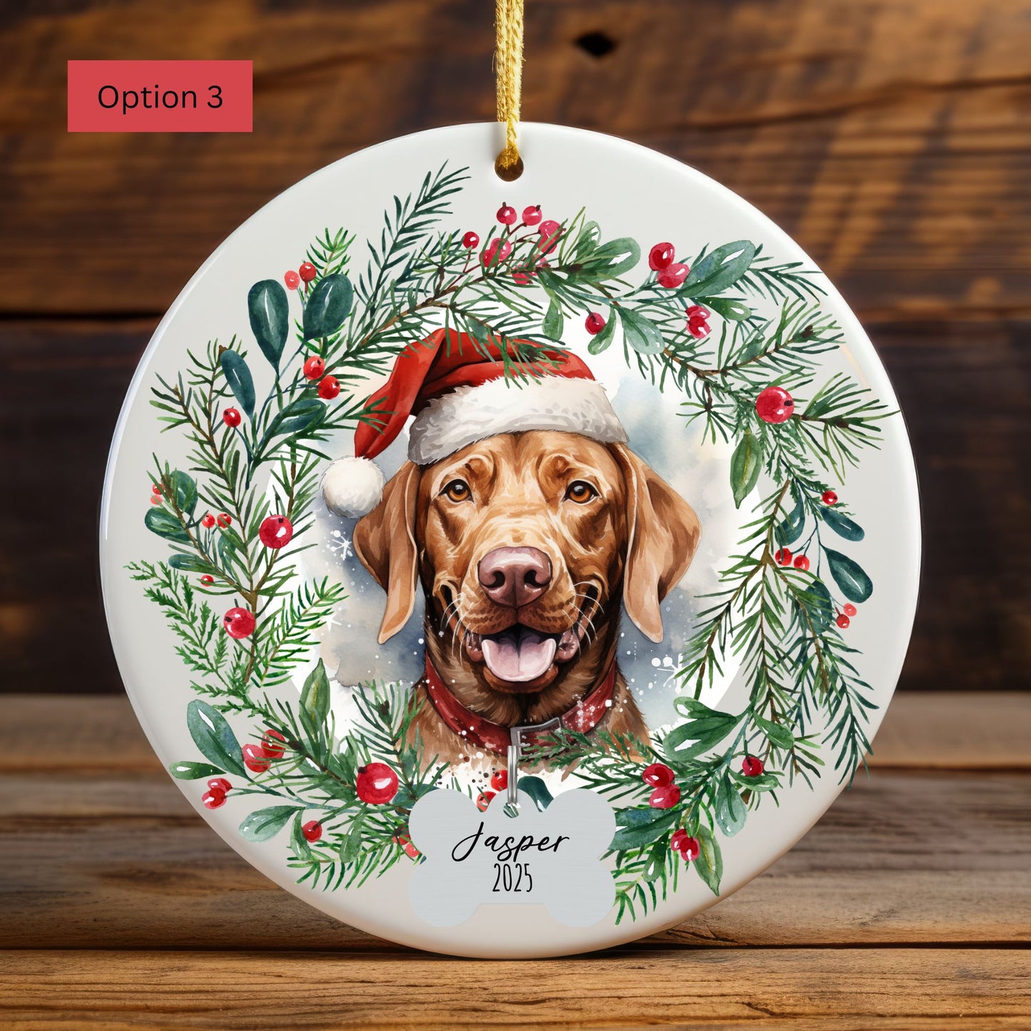 Personalized Vizsla Ornament