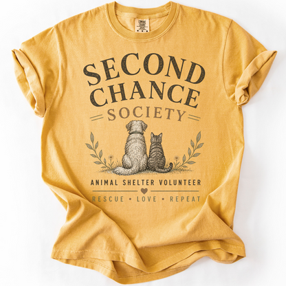 Animal Shelter Volunteer Shirt, Rescue Volunteer Gift, Second Chance Society Comfort Colors Tee