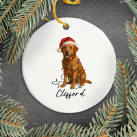Load image into Gallery viewer, Personalized Fox Red Labrador Retriever Ornament, Custom Dog Christmas Ornament, Labrador Lover Gift
