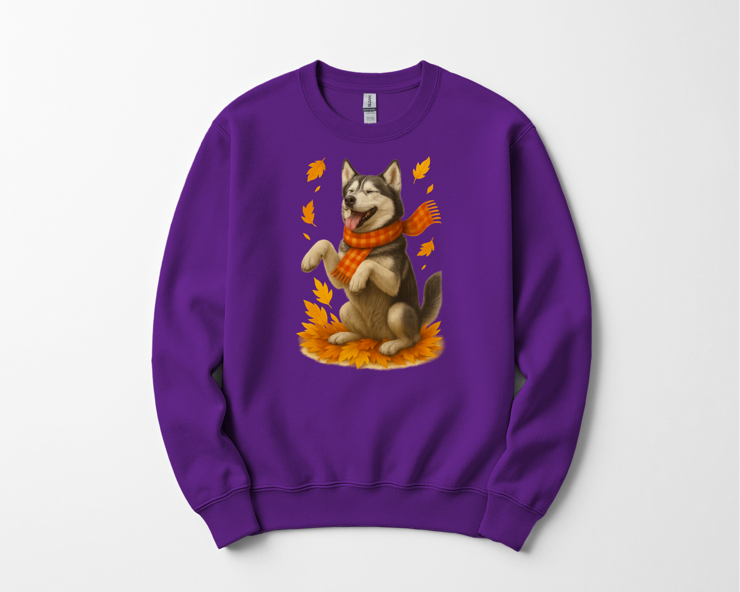 Siberian Husky Autumn Sweatshirt, Cozy Fall Dog Sweater, Husky Lover Apparel, Cute Autumn Dog Shirt, Gift for Pet Lovers