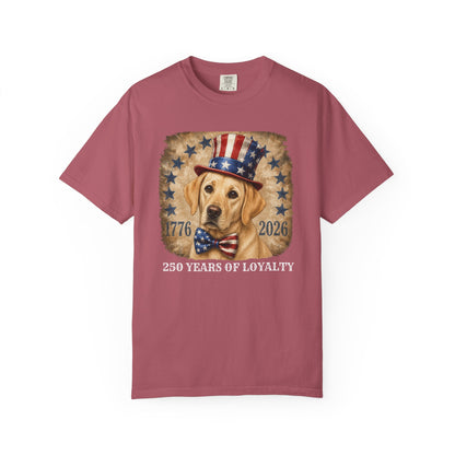 Yellow Lab Patriotic 250 Years of Loyalty Shirt