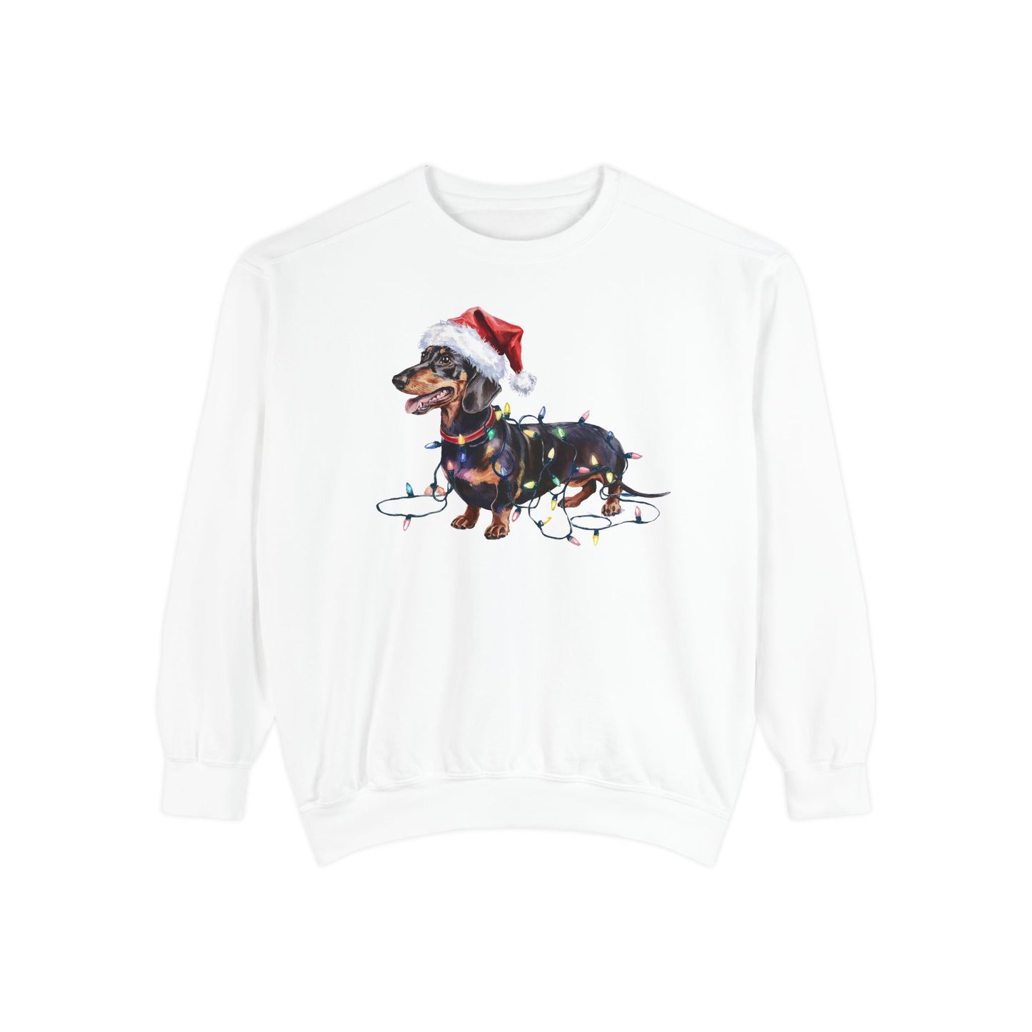 Christmas Dachshund Sweatshirt, Christmas Lights Dog Sweatshirt, Christmas Dog, Dachshund Mom Sweatshirt, Gift for Dog Lover, Dachshund