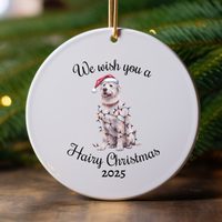 Load image into Gallery viewer, Christmas Kuvasz Ornament, Christmas Lights Dog Keepsake
