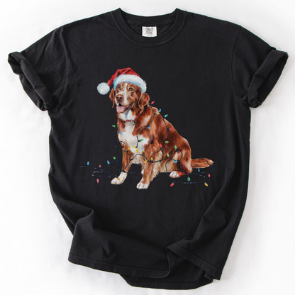 Christmas Nova Scotia Duck Tolling Retriever Shirt, Christmas Lights Dog Tee, Christmas Dog Tee, Retriever Mom Tshirt, Gift for Dog Lover
