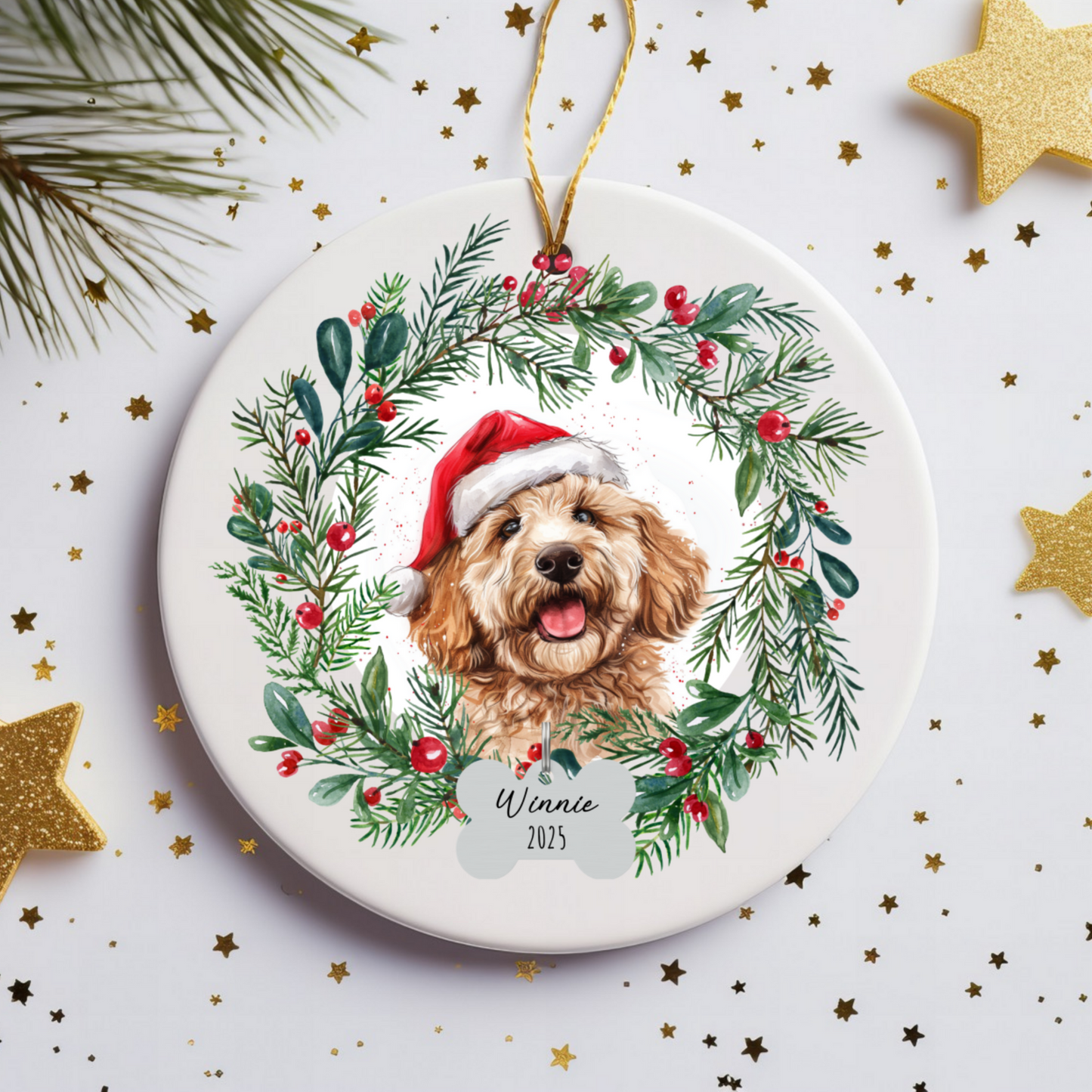 Personalized Goldendoodle Christmas Ornament