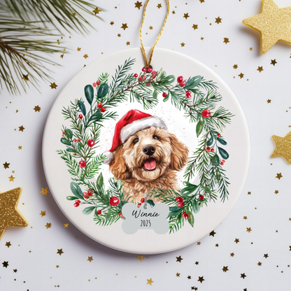 Personalized Goldendoodle Christmas Ornament