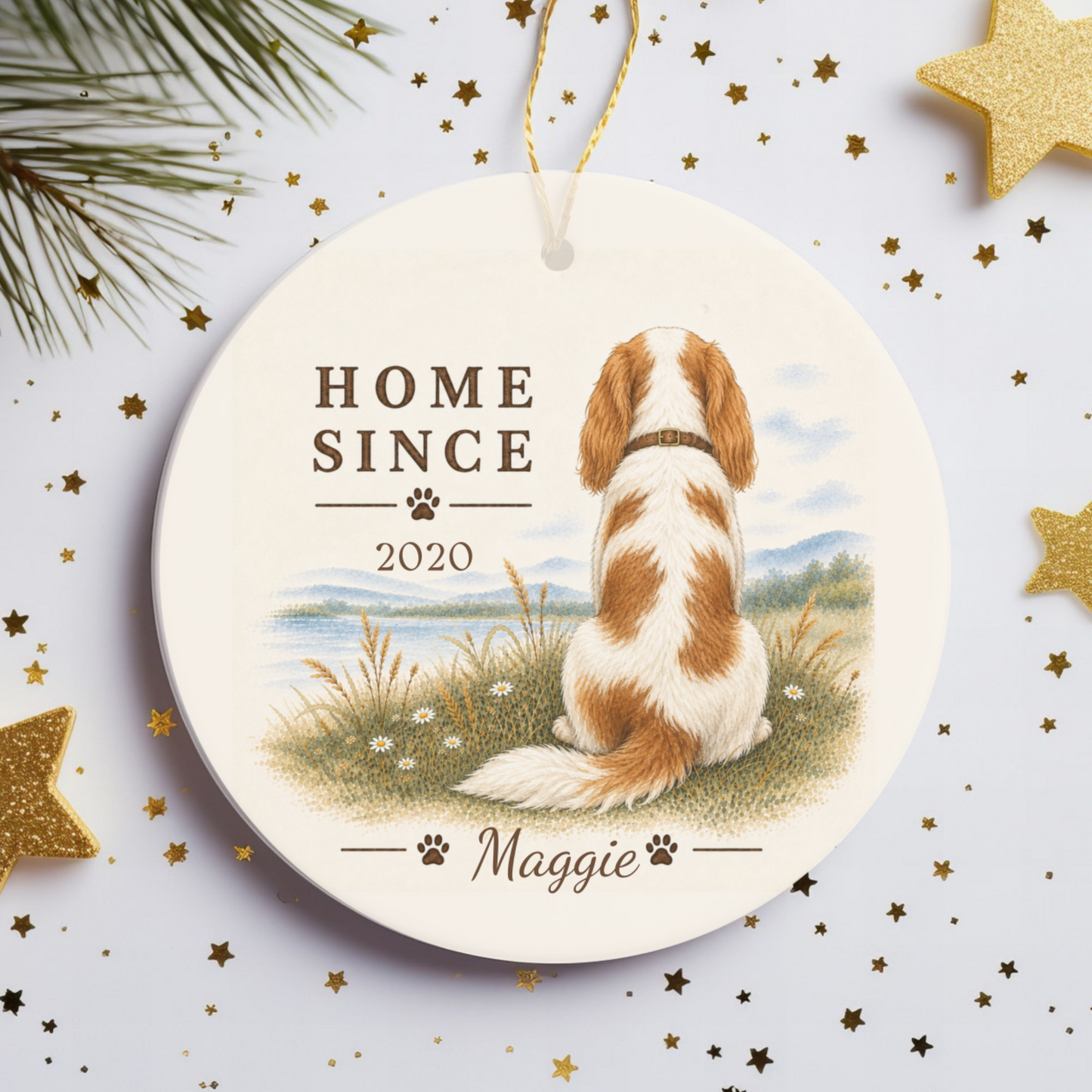 Personalized Blenheim Cavalier Ornament, Double Sided Gotcha Day Gift, Custom Dog Keepsake