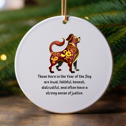 Chinese Zodiac Dog Ornament, Year of the Dog Horoscope Gift, Chinese New Year Decor