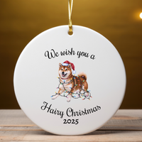 Load image into Gallery viewer, Christmas Red Shiba Inu Ornament, Christmas Lights Dog Keepsake
