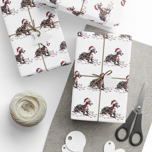 Greyhound Christmas Lights Wrapping Paper