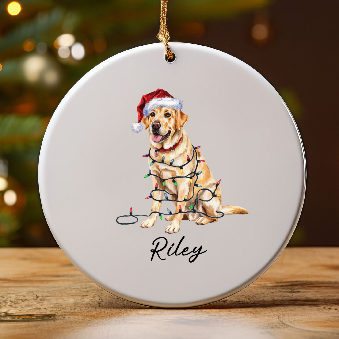 Yellow Labrador Retriever Ornament, Personalized Dog Christmas Keepsake