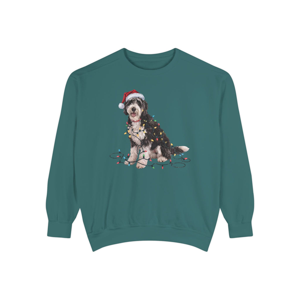 Christmas Labradoodle Sweatshirt, Christmas Lights Dog