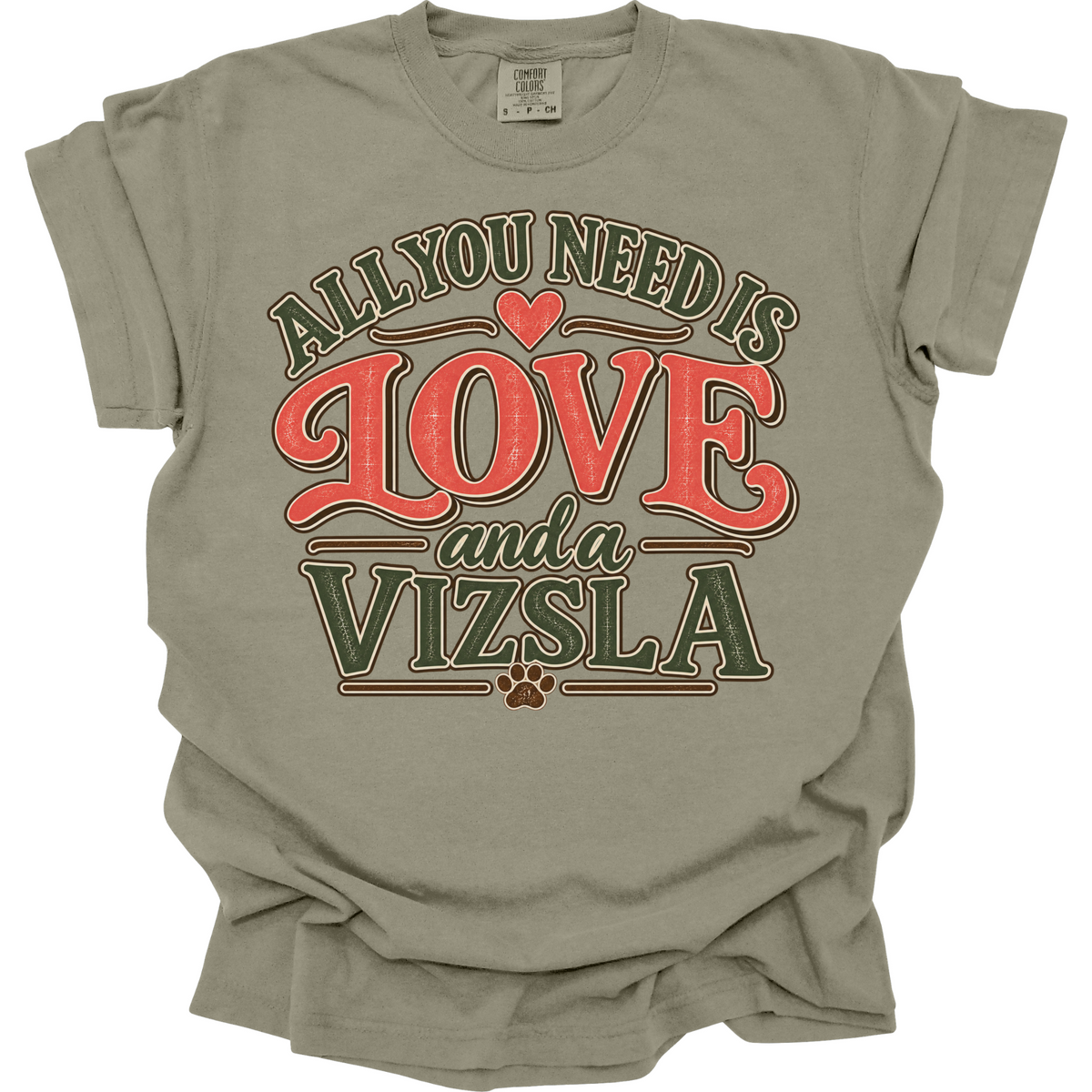 Vizsla Shirt, Vizsla Mom Gift, All You Need Is Love Dog Lover Tee