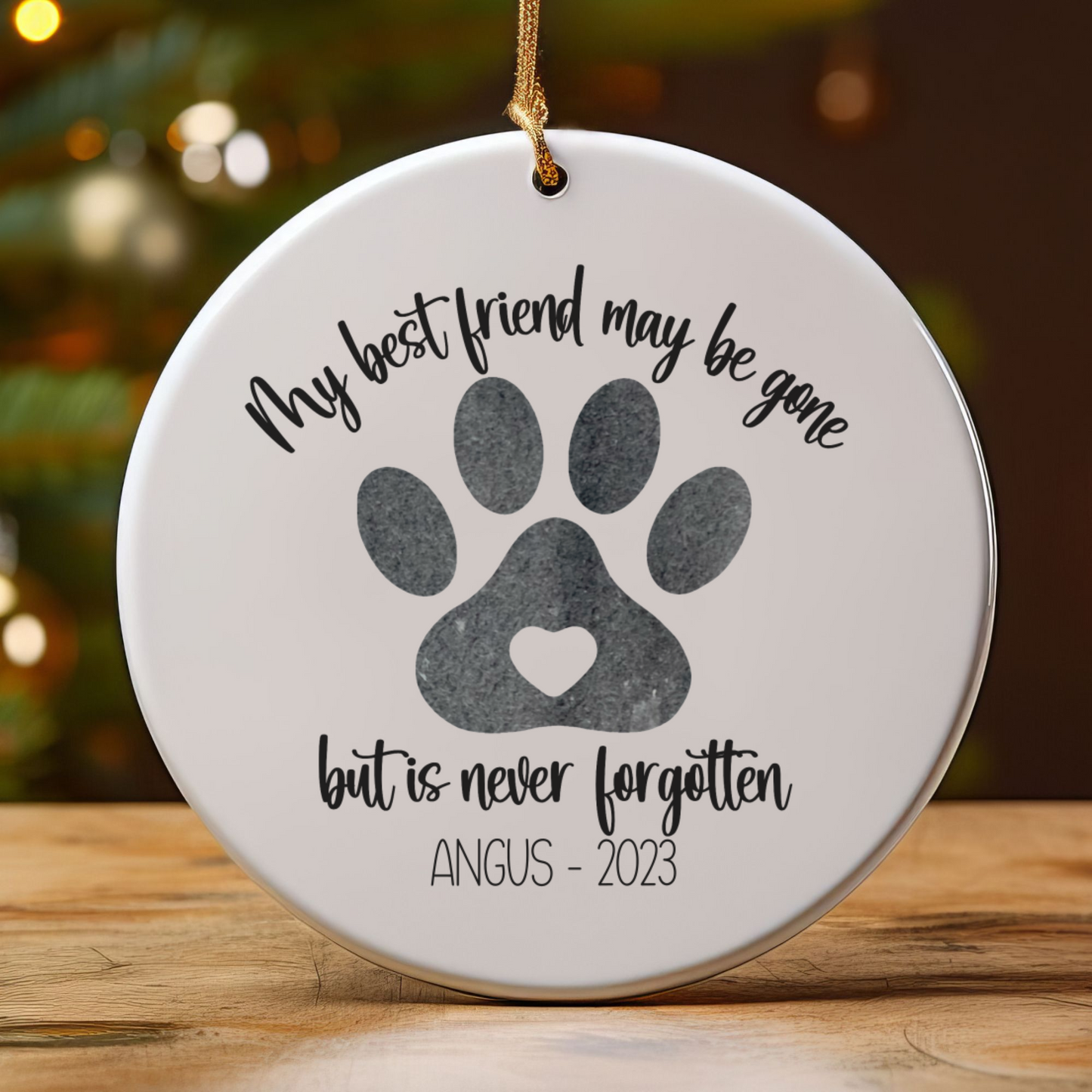 Personalized Pet Memorial Ornament, Dog Memorial Christmas Ornament, Rainbow Bridge Gift, Custom Pet Loss Keepsake