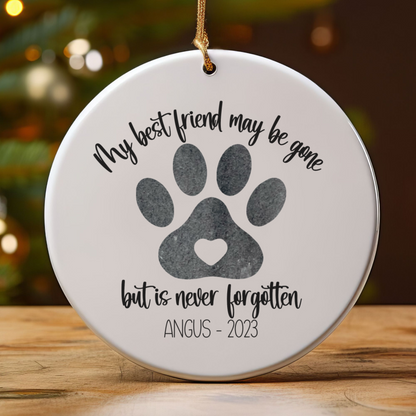 Personalized Pet Memorial Ornament, Dog Memorial Christmas Ornament, Rainbow Bridge Gift, Custom Pet Loss Keepsake