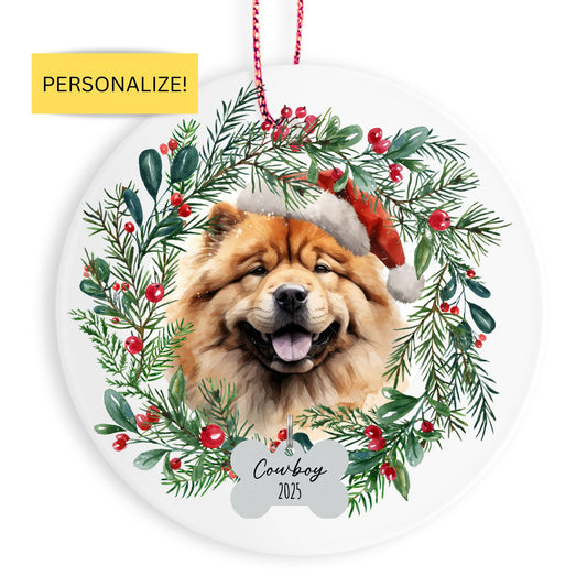 Personalized Chow Chow Christmas Ornament