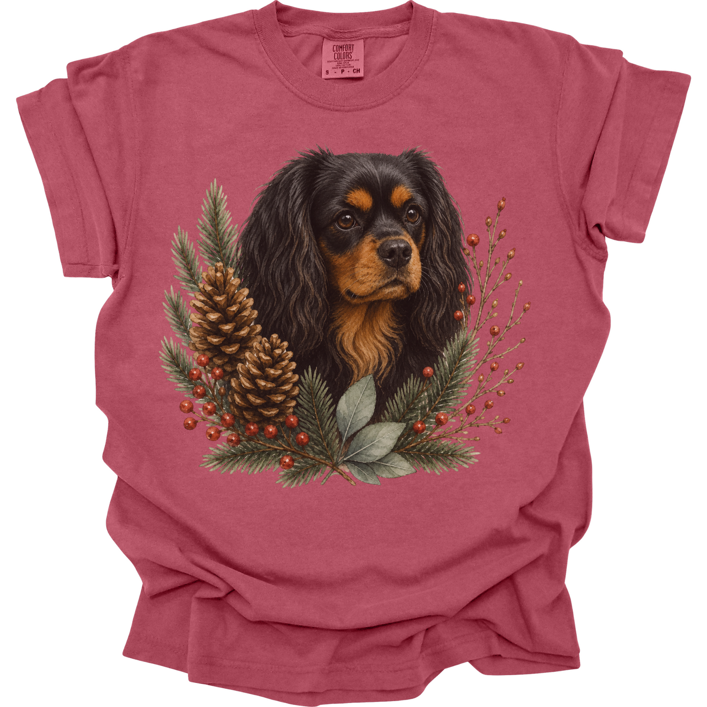 Black and Tan Cavalier Christmas Shirt, Winter Dog Mom Gift, Cavalier King Charles Tee