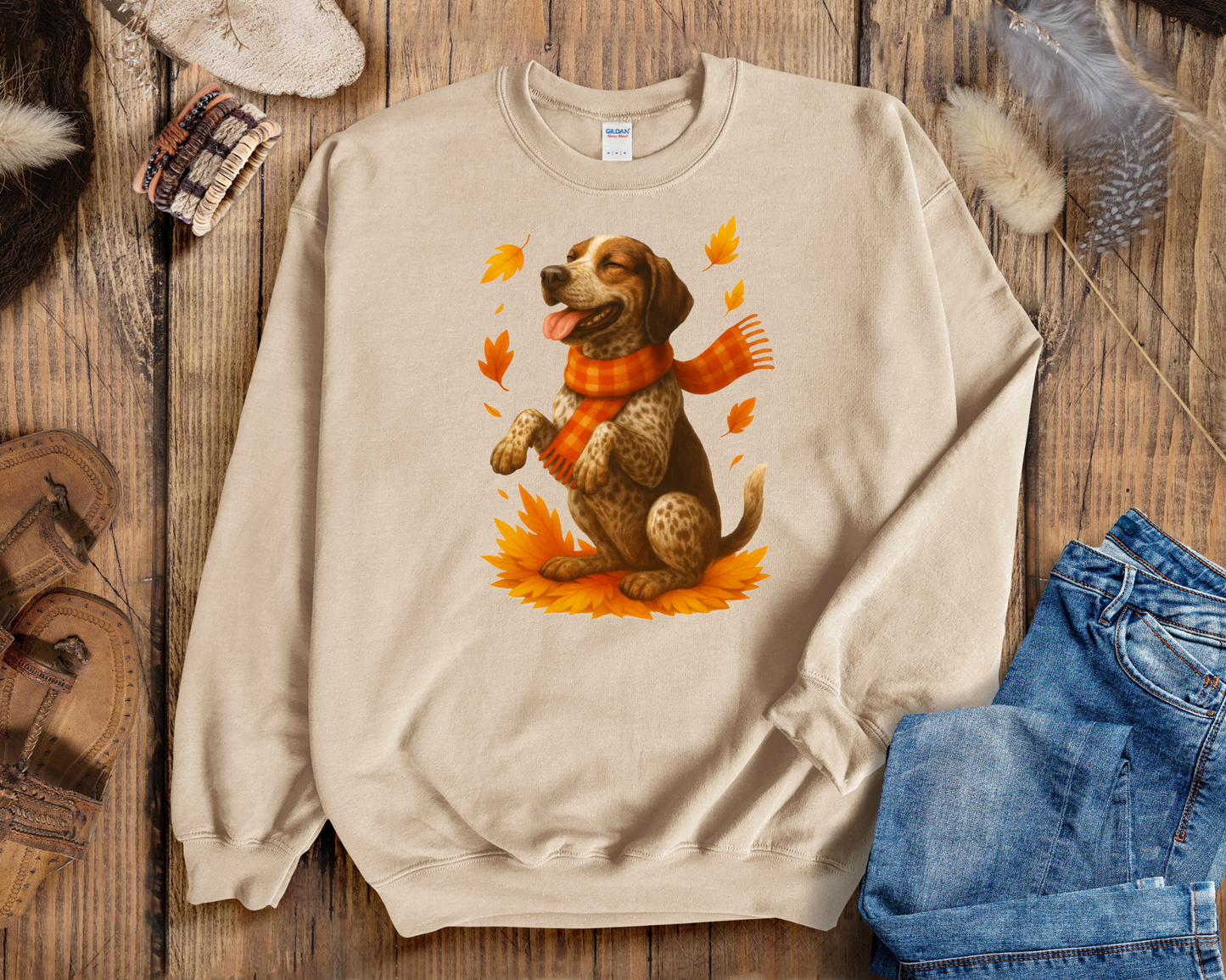 German Shorthaired Pointer Gift, Dog Lover Autumn Shirt, Cozy Fall Dog Sweatshirt, Cute Dog Apparel, Fall Dog Fashion Wear