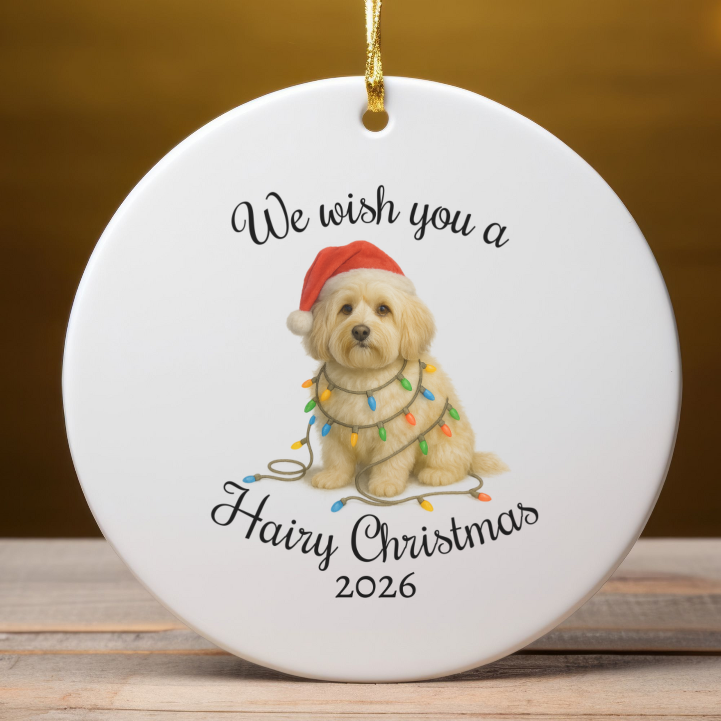 Christmas Havanese Ornament, Christmas Lights Dog Keepsake