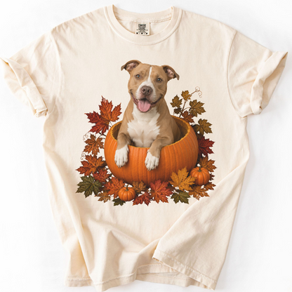 Pitbull Pumpkin Shirt Fall Dog Lover Autumn Comfort Colors Graphic Tee Cozy Gift Apparel