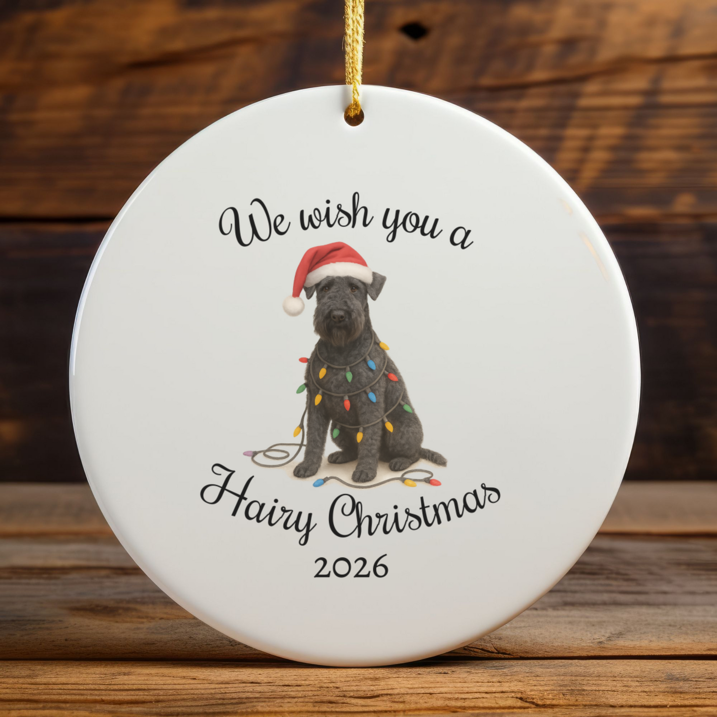 Kerry Blue Terrier Ornament, Christmas Lights Dog Keepsake