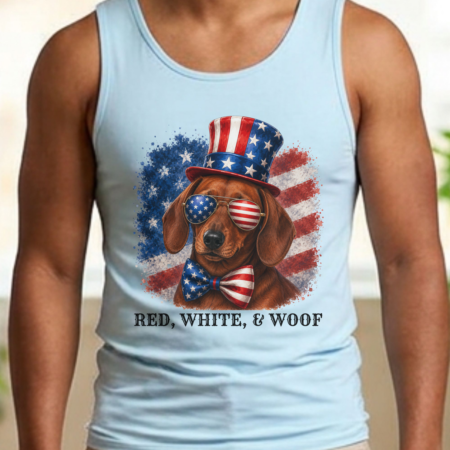 Patriotic Red Dachshund Tank Top