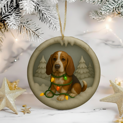 Personalized Basset Hound Christmas Lights Keepsake