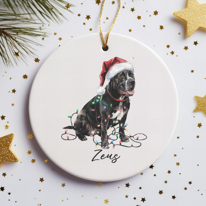Personalized Cane Corso Christmas Ornament, Festive Dog Keepsake, Ceramic Tree Decoration