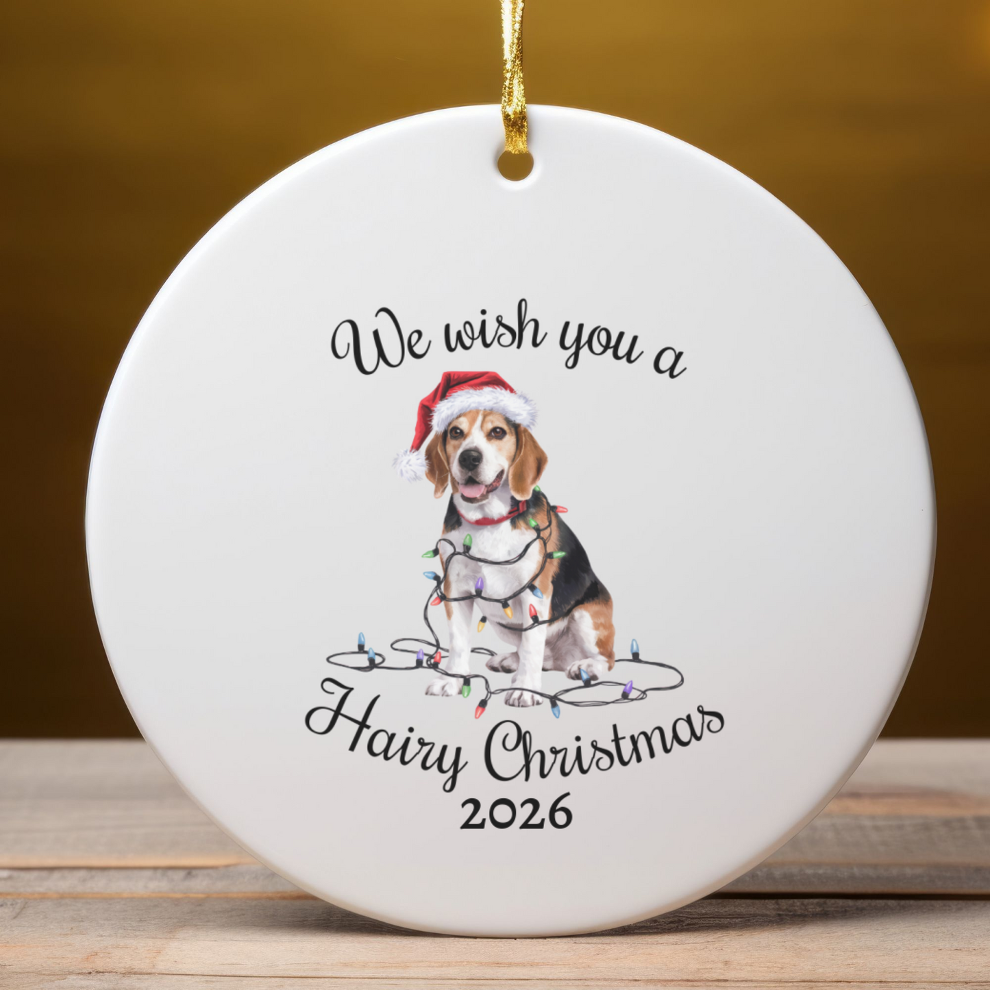 Christmas Beagle Ornament, Beagle Mom, Christmas Lights Dog Keepsake, Christmas Dog, Gift For Dog Lover, Beagle