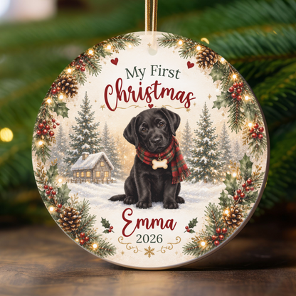 Personalized First Christmas Pet Ornament Custom Dog Memorial Photo Keepsake Gift