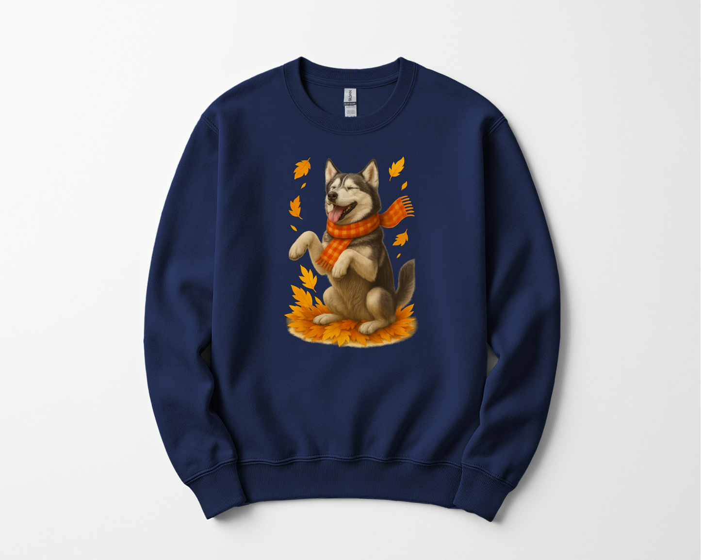 Siberian Husky Autumn Sweatshirt, Cozy Fall Dog Sweater, Husky Lover Apparel, Cute Autumn Dog Shirt, Gift for Pet Lovers