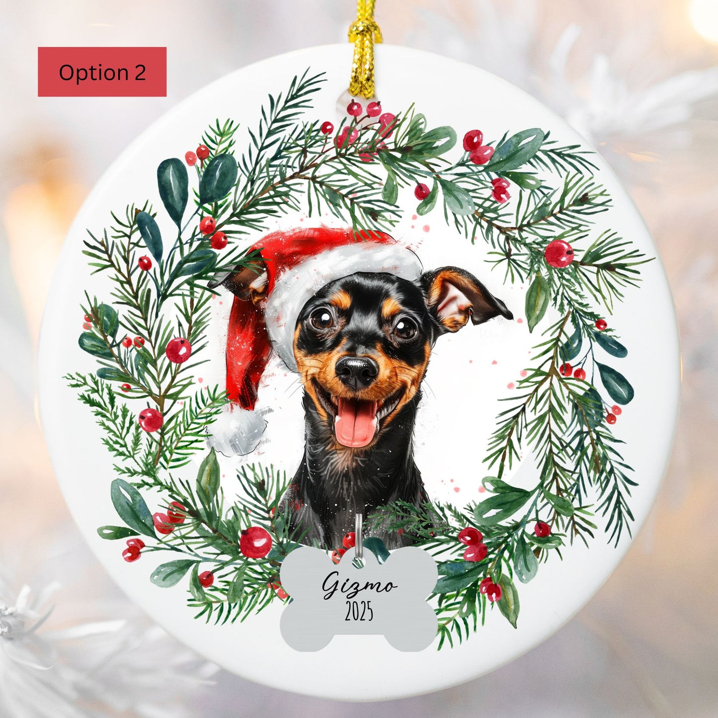 Personalized Miniature Pinscher Ornament