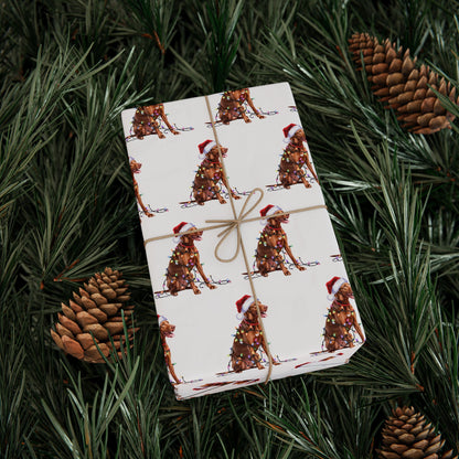 Vizsla Christmas Lights Wrapping Paper