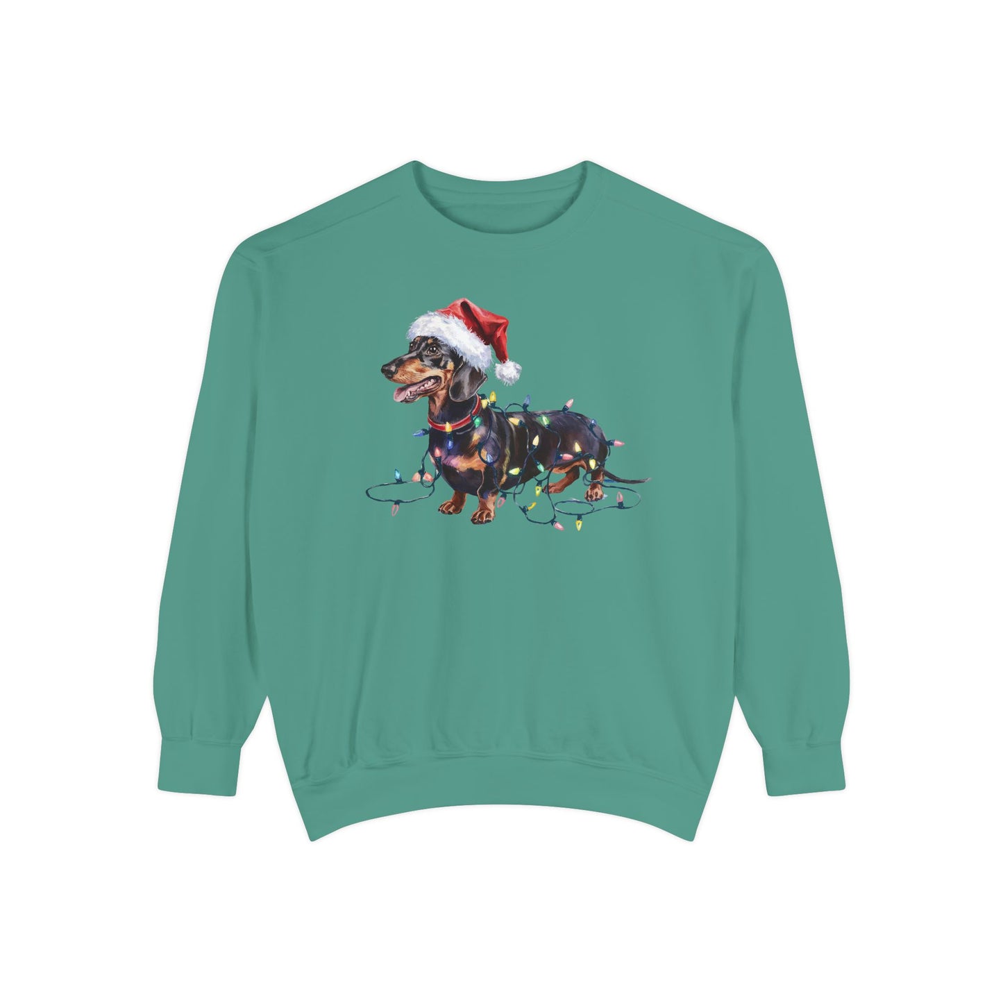 Christmas Dachshund Sweatshirt, Christmas Lights Dog Sweatshirt, Christmas Dog, Dachshund Mom Sweatshirt, Gift for Dog Lover, Dachshund