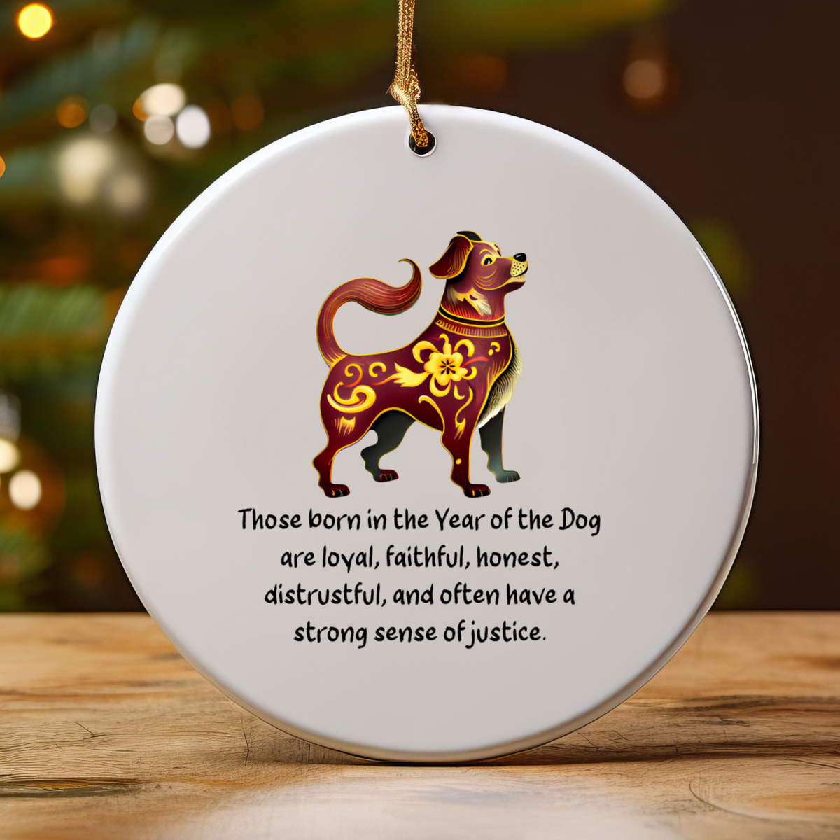 Chinese Zodiac Dog Ornament, Year of the Dog Horoscope Gift, Chinese New Year Decor