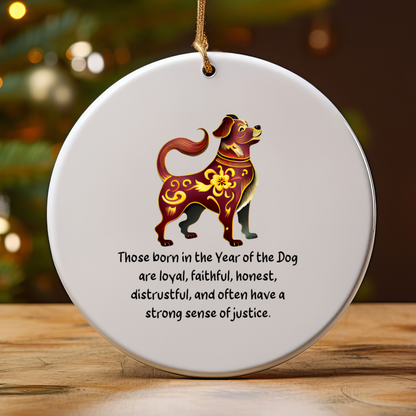 Chinese Zodiac Dog Ornament, Year of the Dog Horoscope Gift, Chinese New Year Decor