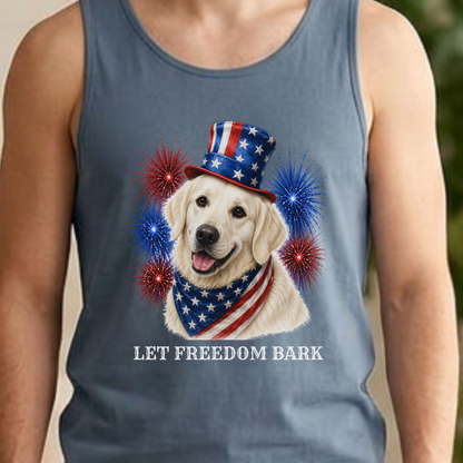 Patriotic English Cream Golden Tank Top
