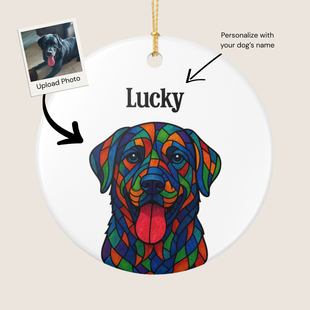 Personalized Geometric Pet Ornament