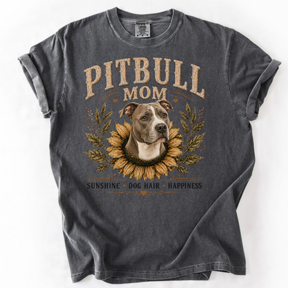 Pitbull Mom Sunflower Shirt