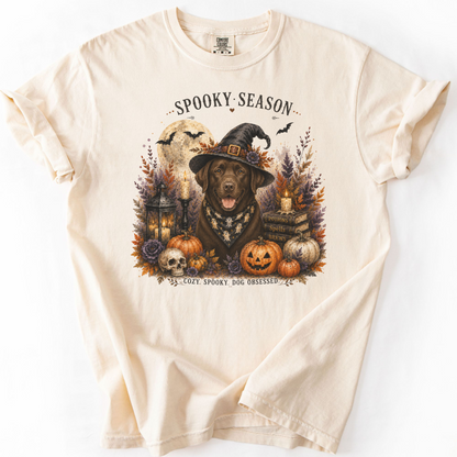 Chocolate Lab Spooky Season Dog Mom Halloween Shirt