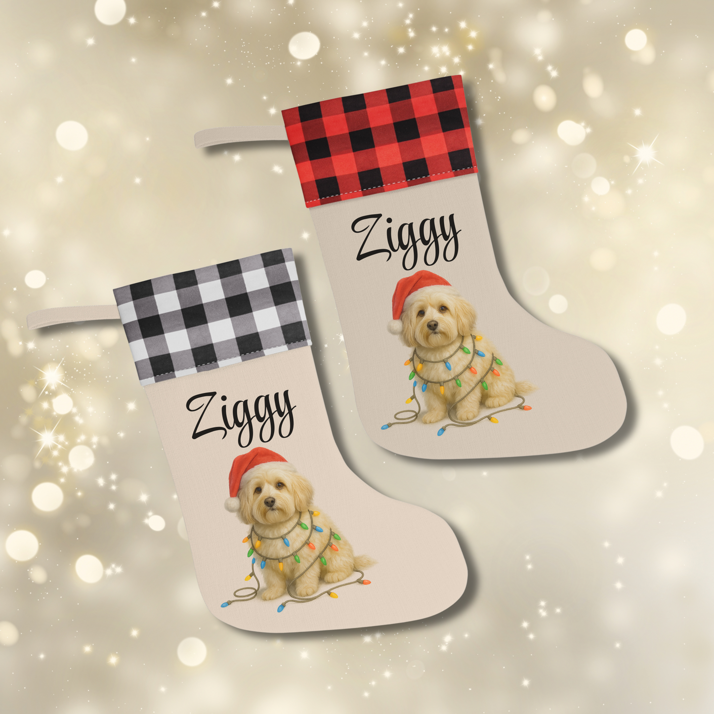 Personalized Havanese Christmas Stocking, Holiday Decor Gift for Pet Lovers