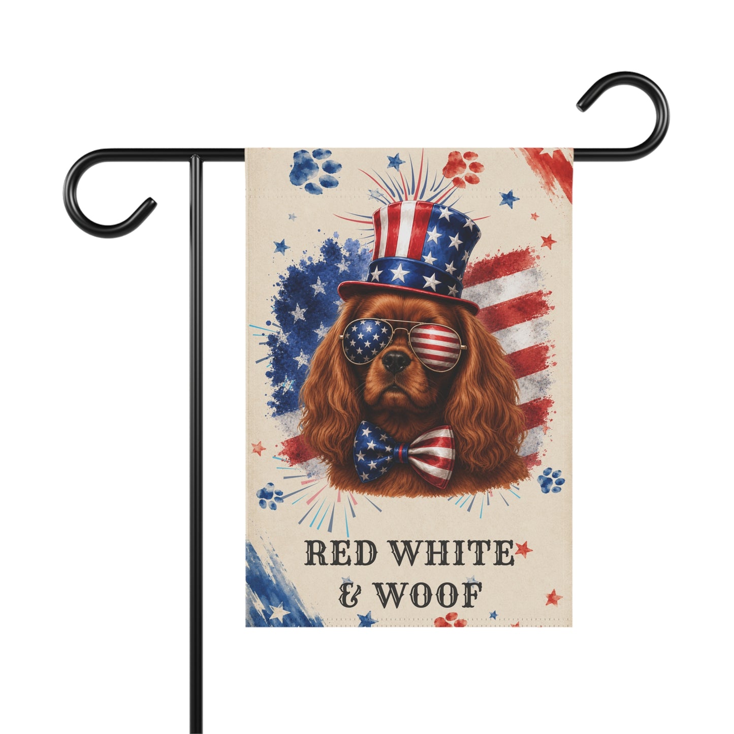 Patriotic Ruby Cavalier Garden Flag