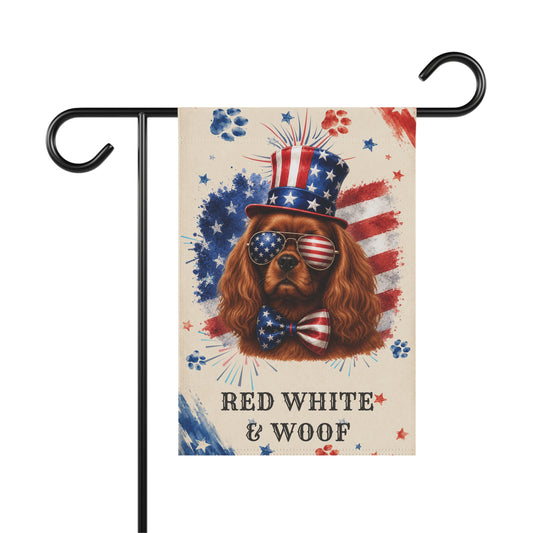 Patriotic Ruby Cavalier Garden Flag