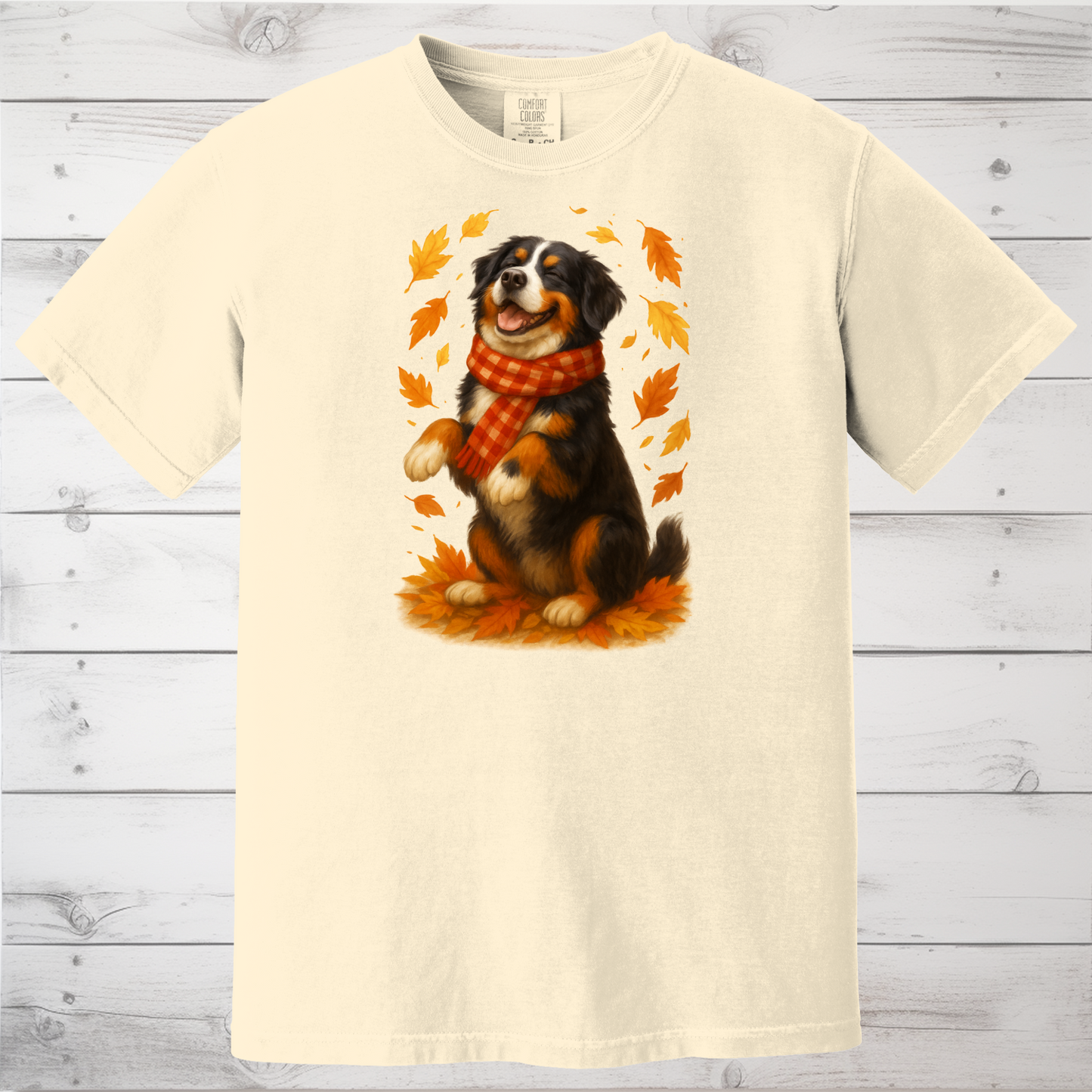 Bernese Mountain Dog Sweatshirt, Cozy Fall Dog Shirt, Cute Dog Sweater, Autumn Dog Lovers Gift, Dog in Leaves, Gift For Dog Moms